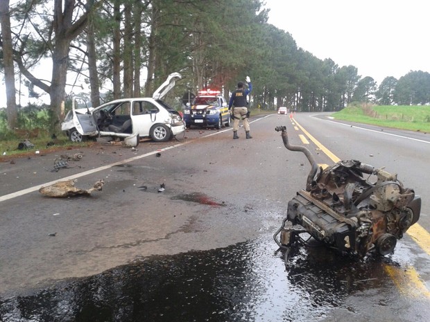 Acidente ocorreu na BR-285, em Vacaria (RS) (Foto: PRF/Divulgação)