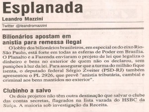 Nota da Coluna Planalto do DP