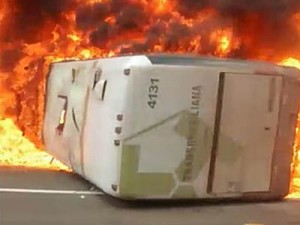 Os veículos incendiaram após a colisão frontal na BR-316