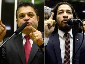 Montagem com os deputados João Rodrigues (PSD-SC) e Jean Wyllys (PSOL-RJ) (Foto: Gustavo Lima/Câmara dos Deputados)