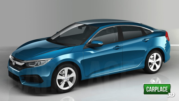 Novo Honda Civic 2016 em 3D