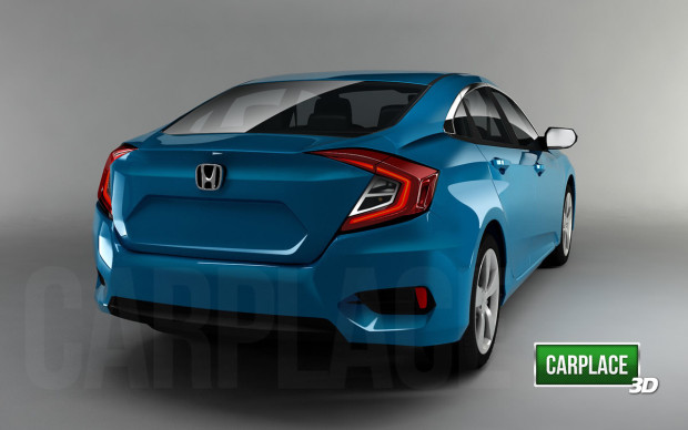 Novo Honda Civic 2016 em 3D