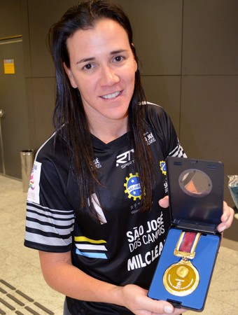 Andreia Suntaque São José Futebol Feminino (Foto: Danilo Sardinha/GloboEsporte.com)