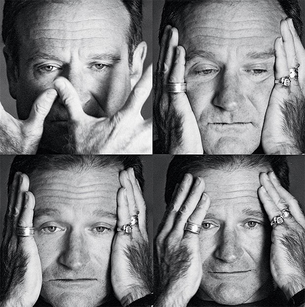 O MESTRE DAS MÁSCARAS Imagens de Robin Williams feitas em Los Angeles,  em 2003. Ele era um ator capaz  de ?sumir no personagem? (Foto: Jeff Vespa/Contour by Getty Images)