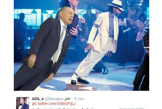 Montagem do técnico da Argentina em clipe de Michael Jackson