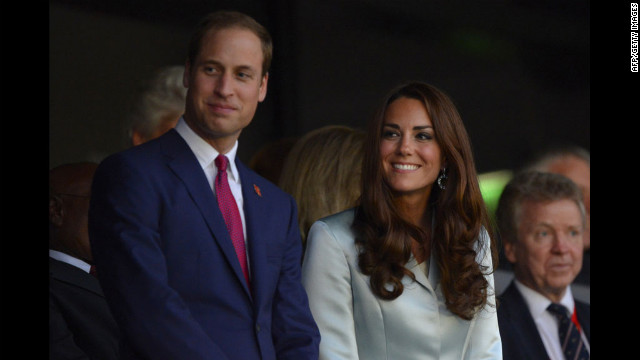 Príncipe William e Catherine, Duquesa de Cambridge, no início da Cerimônia de Abertura Londres 2012 Olympics.