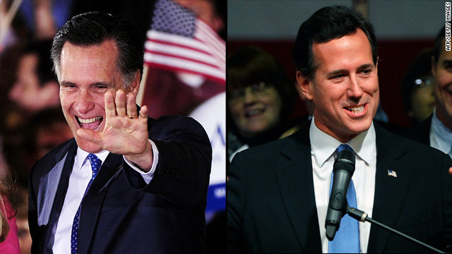 GOP candidatos presidenciais Mitt Romney e Rick Santorum ambos encontraram motivos para comemorar na Super Terça.