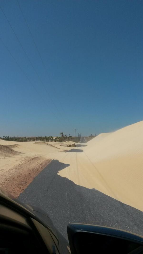 Rodovia de Luís Correia que dá acesso à praia de Macapá e Cajueiro da Praia está quase toda interditada pelas dunas(Imagem:Divulgação: Turista)