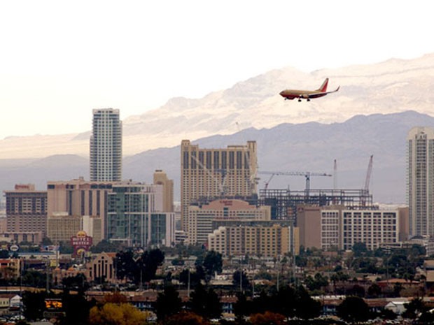 Aeroporto Las vegas McCarran, eleito um dos que oferecem os pousos mais belos do mundo (Foto: Divulgação/PrivateFly)