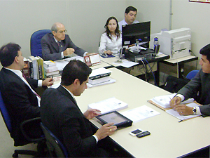 Primeira audiência de instrução e julgamento do caminhoneiro acusado de provocar acidente com Shaolin (Foto: Karoline Zilah/G1)