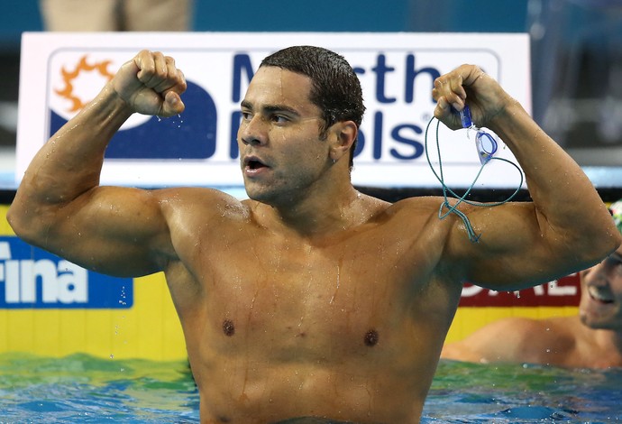 Felipe França é campeão mundial dos 50m peito (Foto: Satiro Sodré/SSPRESS)