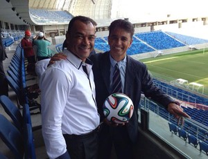 Cafu e Bebeto na inauguração da Arena das Dunas (Foto: Blog do Planalto)