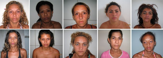 Presas que escaparam: Alexsandra Matias de Souza Antônia Berenice Damasceno Lima Keyla Soares da Silva Lucélia Domingo Silva Maria Iracema Costa Natália Daniele Macena da Silva Rayllanne Assunção dos Anjos Rosilene Santos do Nascimento Sandra Barbosa de Almeida Raynora Santos da Silva  (Foto: Divulgação/Coordenação Penitenciária do RN)